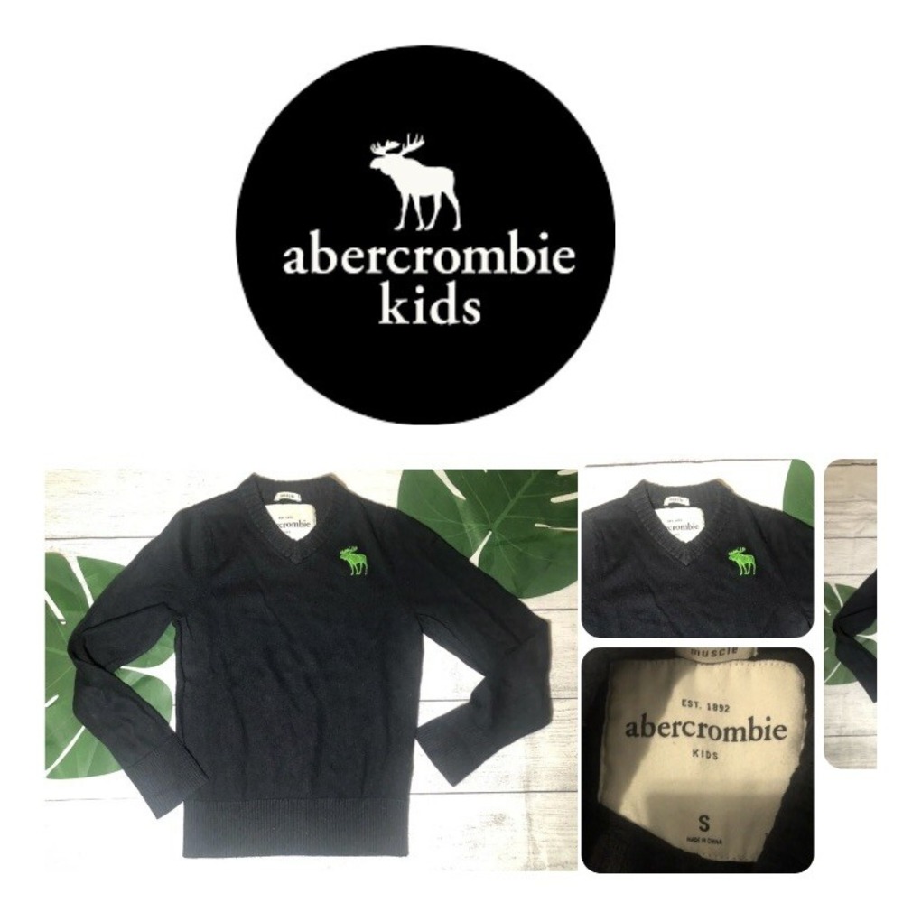 Abercrombie Kids Boys Blue  V-Neck Long Sleeve Sweater Pullover Sweatshirt  Sz S